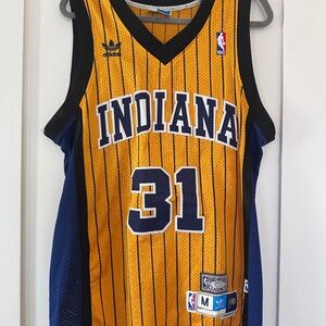 Stitch Indiana Pacers Miller #31 NBA Jersey Yellow Blue Size Medium